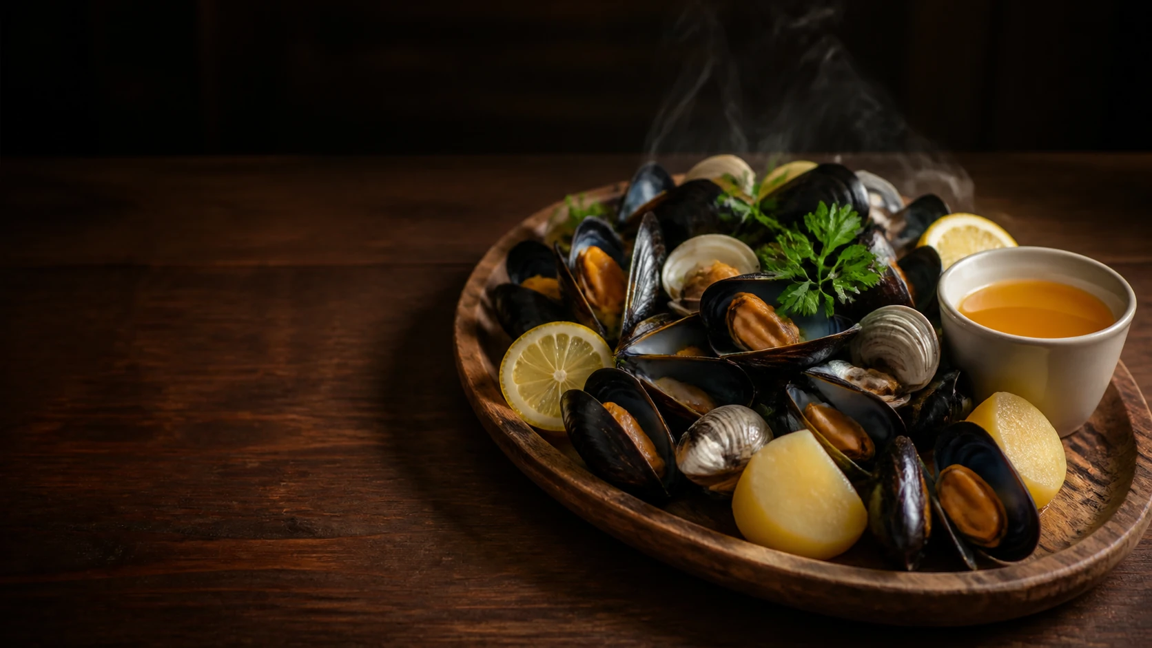 Mariscos, papas y consomé inspirados en la cocina chilota